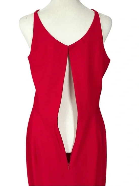 Dress the Population Iris Slit Crepe Gown Floor Length Red Size Medium - Picture 6 of 15